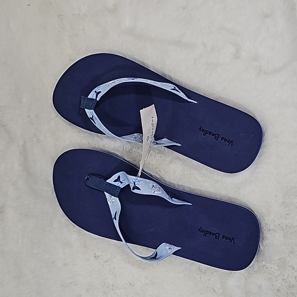 Vera Bradley Webbing Strap Flip Flops Size 9-10 Really Regatta - Picture 2 of 6